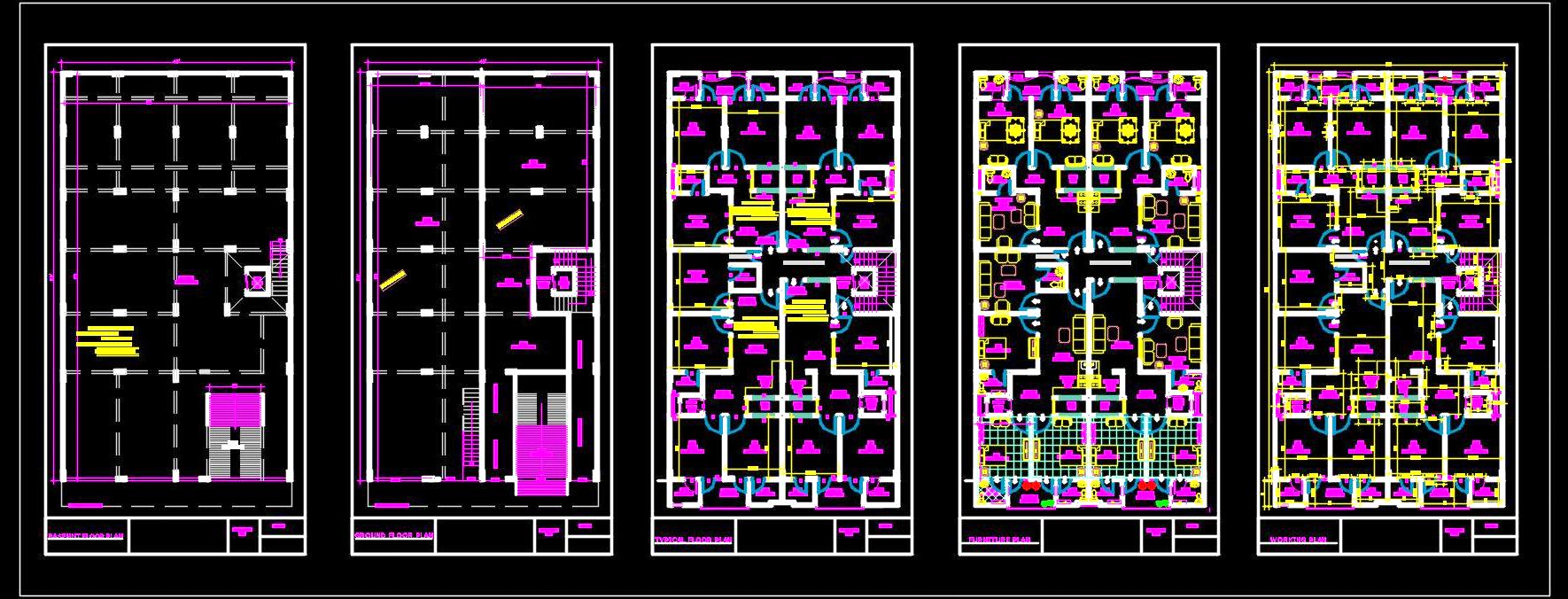 G+3 Multi-Family Residential CAD Drawing Download